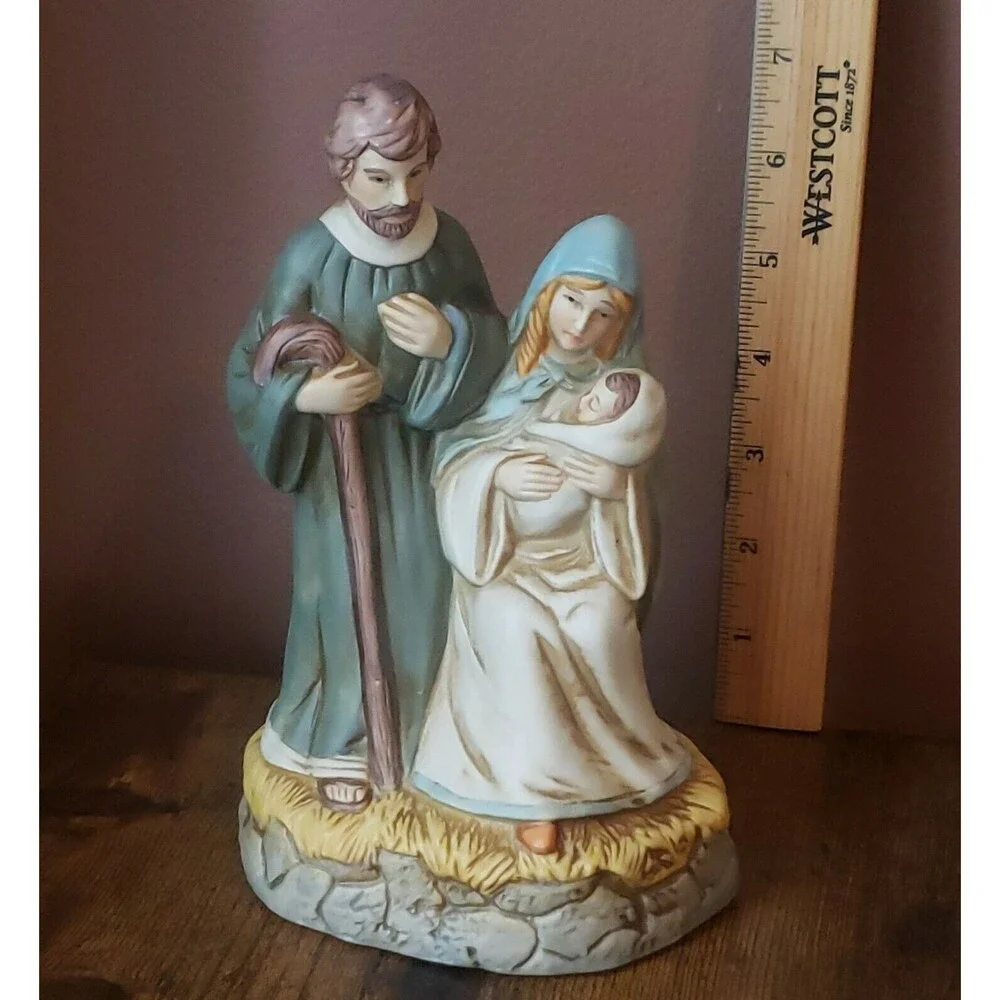 Midwest Importers Porcelain Nativity Music Box Plays Silent Night Christmas